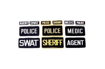Image of BlackHawk Agent Patch w/Velcro 5 X 8 (1048) White on Black 90AP01BK
