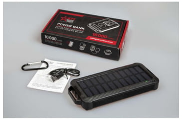 Image of AGM Global Vision Universal Power Bank w/ Solar Panel, 10,000 mAh, Black, 6308EPB1