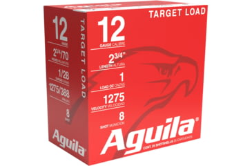 Image of Aguila Ammunition 12GA 2 3/4in 1 oz #8 Brass Case Shotgun Ammo, 25RD BX, AGUI1CHB1328