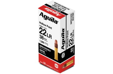 Image of Aguila Ammunition .22 Long Rifle 38 Grain Super Extra Copper-Plated Hollow Point, Brass Case, Ammo, 50 Rounds, 1B220335