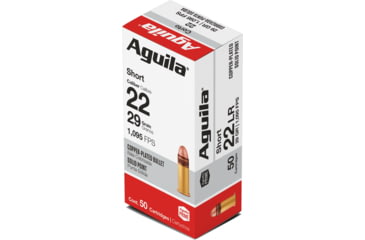 Image of Aguila Ammunition .22 Short HV SP 29 Grain Brass Case Rimfire Ammo, 50RD BOX, AGUI1B220110