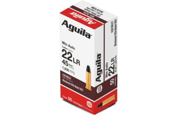 Image of Aguila Ammunition .22 Win 45 Grain Lead Round Nose Brass Cased, Ammo, 50 Rounds, 1B220504