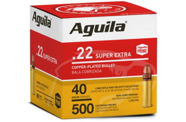 Image of Aguila Ammunition .22LR 40 Grain Plated Lead Round Nose, Brass Case, Ammo, 500 Rounds, 1B221115