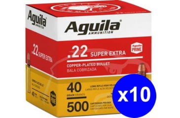 Image of Aguila Ammunition .22LR 40 Grain Plated Lead Round Nose, Brass Case, Ammo, 5000 Rounds
