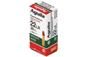 Image of Aguila Ammunition .22LR Case Lot Super Max 30 Grain Copper-Plated Hollow Point, Brass Case, Ammo, 50 Rounds, 1B220297