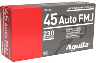 Image of Aguila Ammunition .45 Auto 230 Grain Full Metal Jacket, Brass Case, Pistol Ammo, 50-Rounds, 1E452110