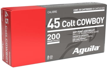 Image of Aguila Ammunition .45 Long Colt 200 Grain Soft Point, Brass Case, Pistol Ammo, 50 Rounds, 1E454319