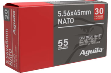 Image of Aguila Ammunition 5.56x45mm NATO Ammo 55 Grain FMJ Brass Case Rifle Ammo, 450 Rounds, 1E556155-BP