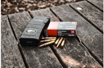 Image of Aguila Ammunition 5.56x45mm NATO Ammo 55 Grain FMJ Brass Case Rifle Ammo, 450 Rounds, 1E556155-BP
