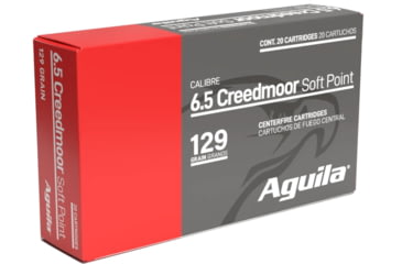 Image of Aguila Ammunition 6.5 CREEDMOOR 129 Grain Soft Point Brass Cased Rifle Ammo, 20 Rounds, 81489AG