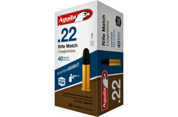 Image of Aguila Ammunition Aguila Ammo Rifle Match .22lr 1080fps. 40gr. Lead Rn 50-pack