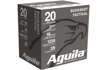Image of Aguila Ammunition Ammunition 20 Gauge 1 oz 2.75in 2 Buckshot Shotgun Ammo, 25 Rounds, 1C2002BA