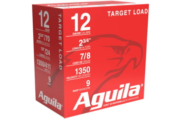 Image of Aguila Ammunition Competition 12 Gauge 7/8 oz 2 3/4in 9 Shot Centerfire Shotgun Ammo, 25 Rounds, 1CHB1254