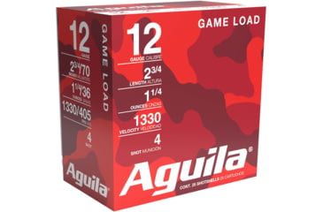 Image of Aguila Ammunition Field 12 Gauge 1 1/4 Oz 2.75in 4 Shot Centerfire Shotgun Ammo, 25 Rounds, 1CHB1204
