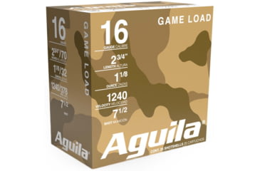 Image of Aguila Ammunition Field 16 Gauge 1 1/8 oz 2 3/4in Centerfire Shotgun Ammo, 25 Rounds, 1CHB1607, 1CHB1607