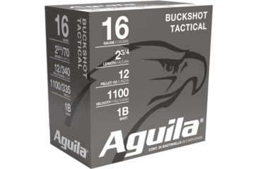 Image of Aguila Ammunition Field 16 Gauge 1 1/8 oz 2.75in 1 Shotgun Buckshot Ammo, 25 Rounds, 1C1601BA