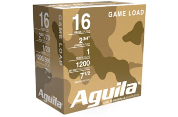 Image of Aguila Ammunition Field 16 Gauge 1 oz 2 3/4in 7.5 Shot Centerfire Shotgun Ammo, 25 Rounds, 1CHB1617