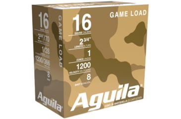 Image of Aguila Ammunition Field 16 Gauge 1 oz 2 3/4in 8 Shot Centerfire Shotgun Ammo, 25 Rounds, 1CHB1618