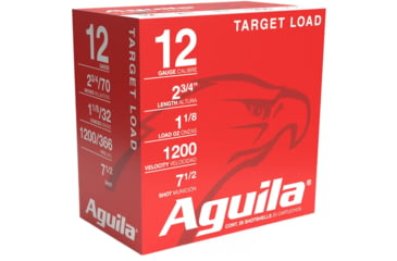 Image of Aguila Ammunition Heavy Target Shotshells 12 Gauge 2-3/4in 1-1/8oz 1200 fps Size 7.5 Shotgun Ammo, 25 Rounds, 1CHB1357