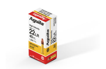 Image of Aguila Ammunition High Velocity .22 Long Rifle 40 Grain Copper Plated Lead Round Nose Brass Cased Ammo, 2000 Round