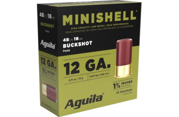 Image of Aguila Ammunition Mini-Shell 12 Gauge 1.75 Buckshot 7-#4 &amp; 4-#1 Shotgun Buckshot Ammo, 20 Rounds, 1CHB1288