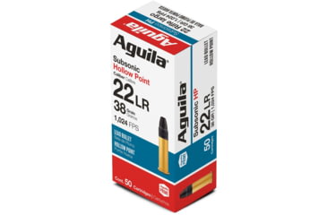 Image of Aguila Ammunition Standard .22 Long Rifle 38 Grain Hollow Point, Brass Case, Ammo, 50 Rounds, 1B220268