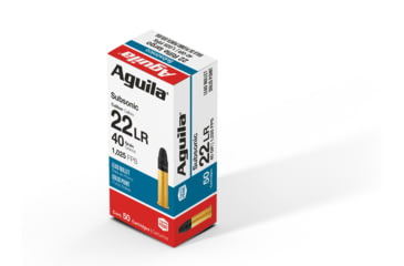 Image of Aguila Ammunition Standard Subsonic .22 Long Rifle 40 Grain Solid Point, Brass Case Ammo, 1000 Round