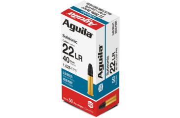 Image of Aguila Ammunition Standard Subsonic .22 Long Rifle 40 Grain Solid Point, Brass Case, Ammo, 50 Rounds, 1B220269