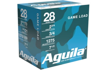 Image of Aguila Ammunition Sub-Gauge 28 Gauge 3/4 oz 2 3/4in 7.5 Size, Centerfire Shotgun Ammo, 25 Rounds, 1CHB2873