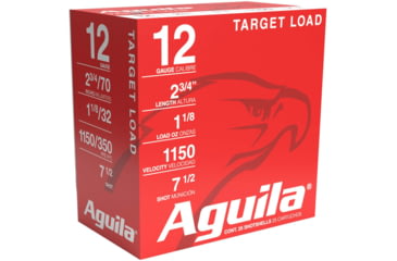 Image of Aguila Ammunition Target Load Standard Velocity 12 Gauge 1 1/8 Oz 2.75 7.5 Shotgun Birdshot Ammo, 25 Rounds, 1CHB1282