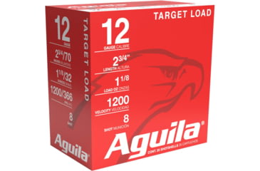 Image of Aguila Ammunition Target Load Standard Velocity 12 Gauge 1 1/8 Oz 2.75in 8 Shot Shotgun Ammo, 25 Rounds, 1CHB1358
