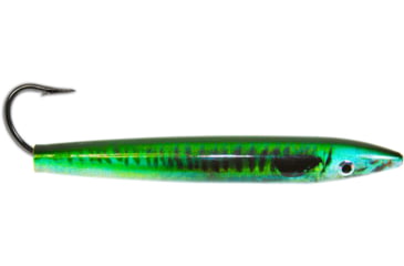 Image of Ahi 6in Live Deception Cedar Plug - Green Mackerel 150lb Fluorocarbon, CP-600-MK