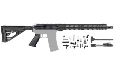 Image of AIM Sports Inc Complete Rifle Build Kit, AR-15, 5.56x45mm NATO, 16-inch Barrel, Mid-Length Gas Tube, Low Profile Gas Block, Black Hardcoat Anodized Aluminum, AR5CUB5