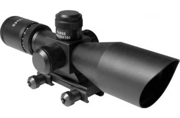 Image of AIM Sports Inc 2.5-10x40 Dual Illuminated Rifle Scope w/Cut Sunshade/Rangefinder Reticle/Picatinny Mount JTSDR251040G-N