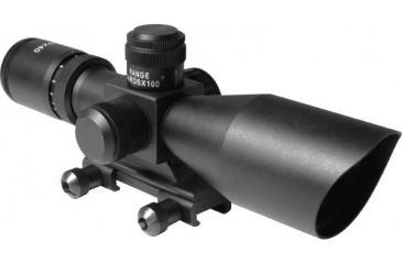 Image of AIM Sports Inc 3-9x40 Dual Illuminated Scope w/Cut Sunshade/Mil-Dot Reticle/Picatinny Mount JTSDM3940G-N