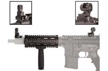 Image of AIM Sports Inc AR/M4 Combo Kit/Carbine Quad Rail/Flip Up Sights/Vertical Grip/V1 ACAR01