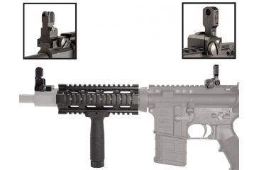 Image of AIM Sports Inc AR/M4 Combo Kit/Carbine Quad Rail/Flip Up Sights/Vertical Grip/V2 ACAR02