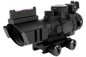 Image of AimSports 4X32 Tri Ill. Scope w/ Fiber Optic Sight/Rapid Ranging Reticle, Black JTDFO432G