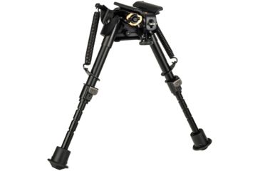 Image of Aimtech Stud Mount 6-9 in Adjustable Lever Locking Pivot Notched Leg Bipod, Heavy Duty, Black, AFA-10755