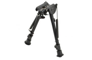 Image of Aimtech Stud Mount 9-13 in Adjustable Lever Locking Pivot Notched Leg Bipod, Heavy Duty, Black, AFA-10756 