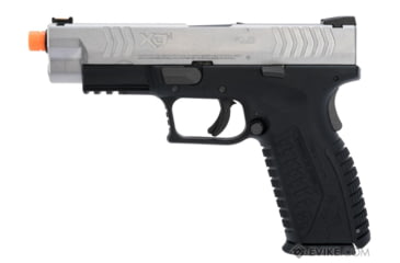 Image of Air Venturi Springfield Armory Licensed XDM Gas Blowback Airsoft Training Pistol, 4.5 Duty, 2-Tone, Black/Silver, SA-XDM45GBB6-SB