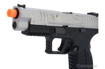 Image of Air Venturi Springfield Armory Licensed XDM Gas Blowback Airsoft Training Pistol, 4.5 Duty, 2-Tone, Black/Silver, SA-XDM45GBB6-SB