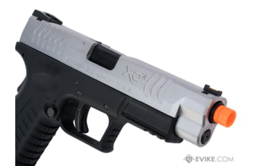 Image of Air Venturi Springfield Armory Licensed XDM Gas Blowback Airsoft Training Pistol, 4.5 Duty, 2-Tone, Black/Silver, SA-XDM45GBB6-SB