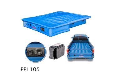 Image of Airbedz Original Mid Size 5 to 5.5 ft Short Inflatable Truck Bed w/ Built-in Rechargeable Battery Air Pump and Tailgate Extension Mattress, Blue, PPI-105