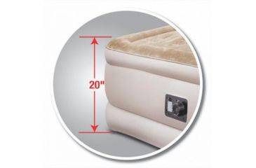 Image of Airbedz Queen Comfort Double High - 20in Tall Air Mattressl with Built In Electric Pump, Tan, PPI QCDH2
