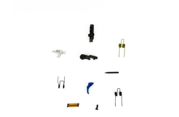 Image of Airborne Arms Geronimo Trigger System, Compact Talon, AR-9/ AR-10/ AR-15, 3-4 lb Pull Weights, Ambidextrous, Curved, Blue, Compact, ABN-AAGT-CSU1