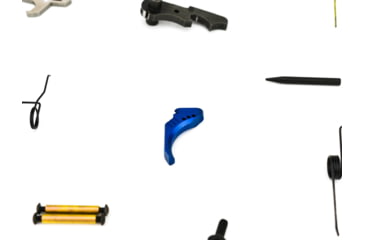 Image of Airborne Arms Geronimo Trigger System, Compact Talon, AR-9/ AR-10/ AR-15, 3-4 lb Pull Weights, Ambidextrous, Curved, Blue, Compact, ABN-AAGT-CSU1