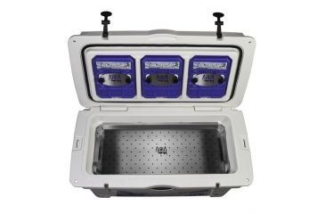 Image of AiriA Roto-Molded Cooler w/ Three 2 Degree Ice Bricks, White, 75 Quart, 250-014-124