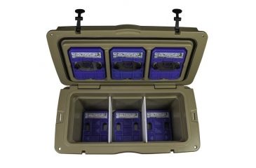 Image of AiriA Roto-Molded Cooler w/ Three 2 Degree Ice Bricks, Tan, 75 Quart, 250-014-125