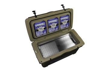 Image of AiriA Roto-Molded Cooler w/ Three 2 Degree Ice Bricks, Tan, 75 Quart, 250-014-125